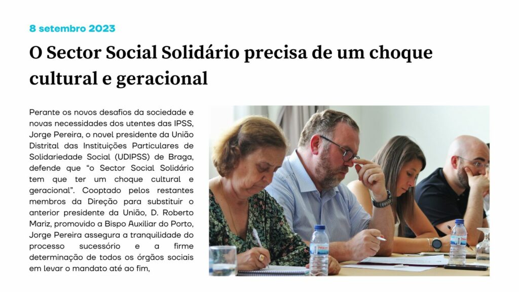 O Sector Social Solidário precisa de um choque cultural e geracional