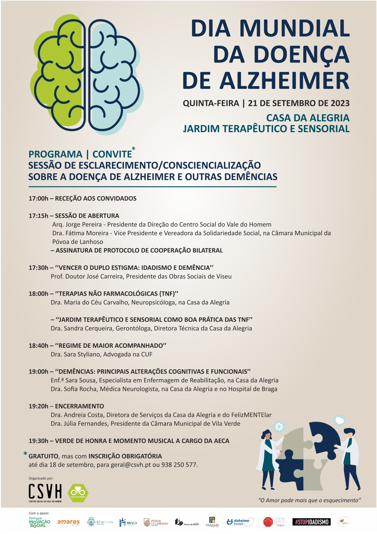 CSVH assinala Dia Mundial da Doença de Alzheimer - CSVH
