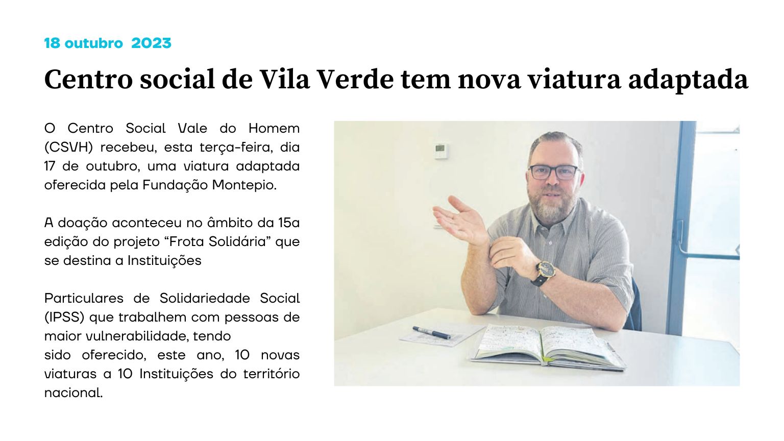 Centro social de Vila Verde tem nova viatura adaptada