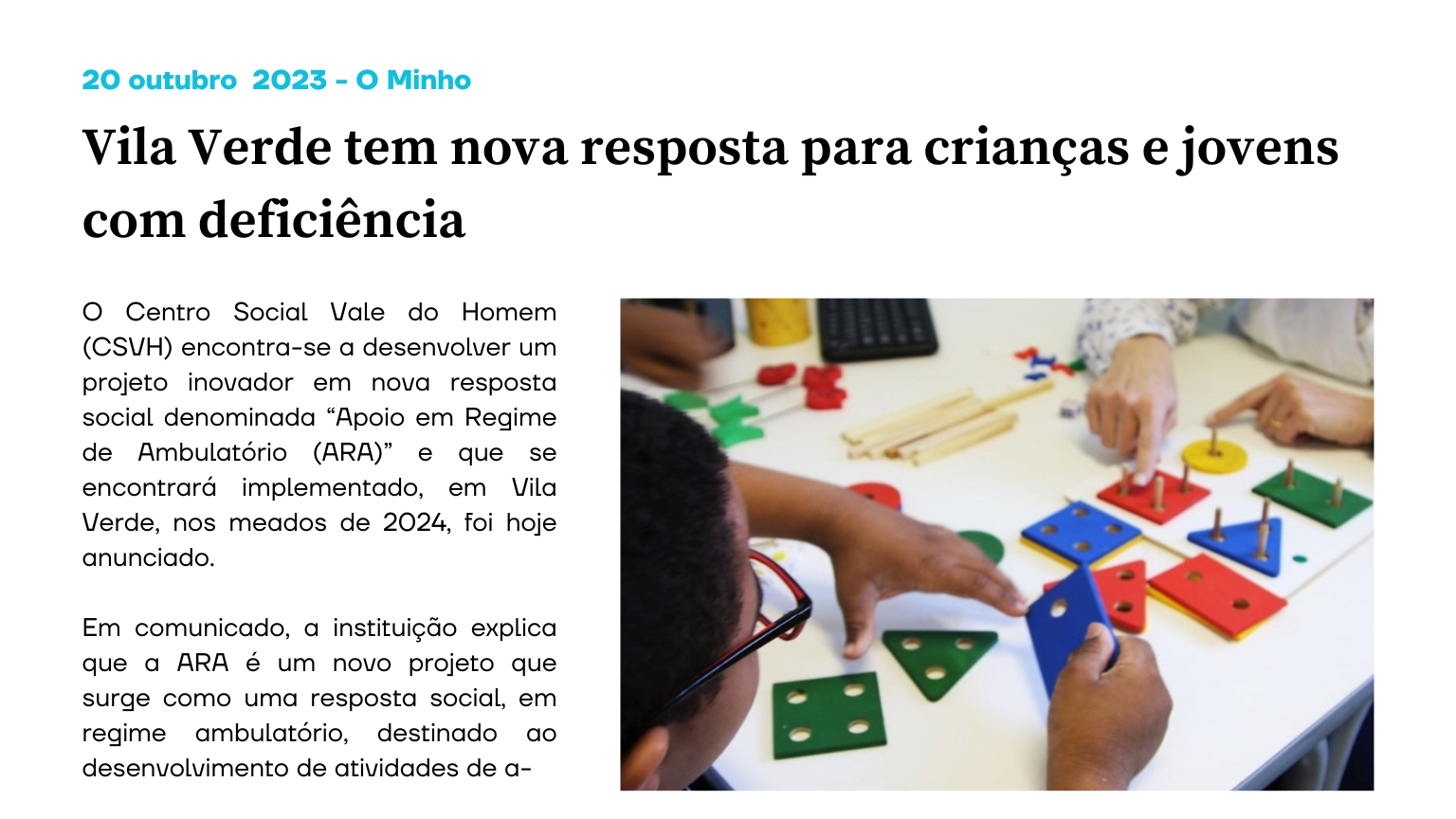 Vila Verde tem nova resposta para crianças e jovens com deficiência 2