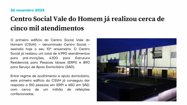 Centro Social Vale do Homem já realizou cerca de cinco mil atendimentos