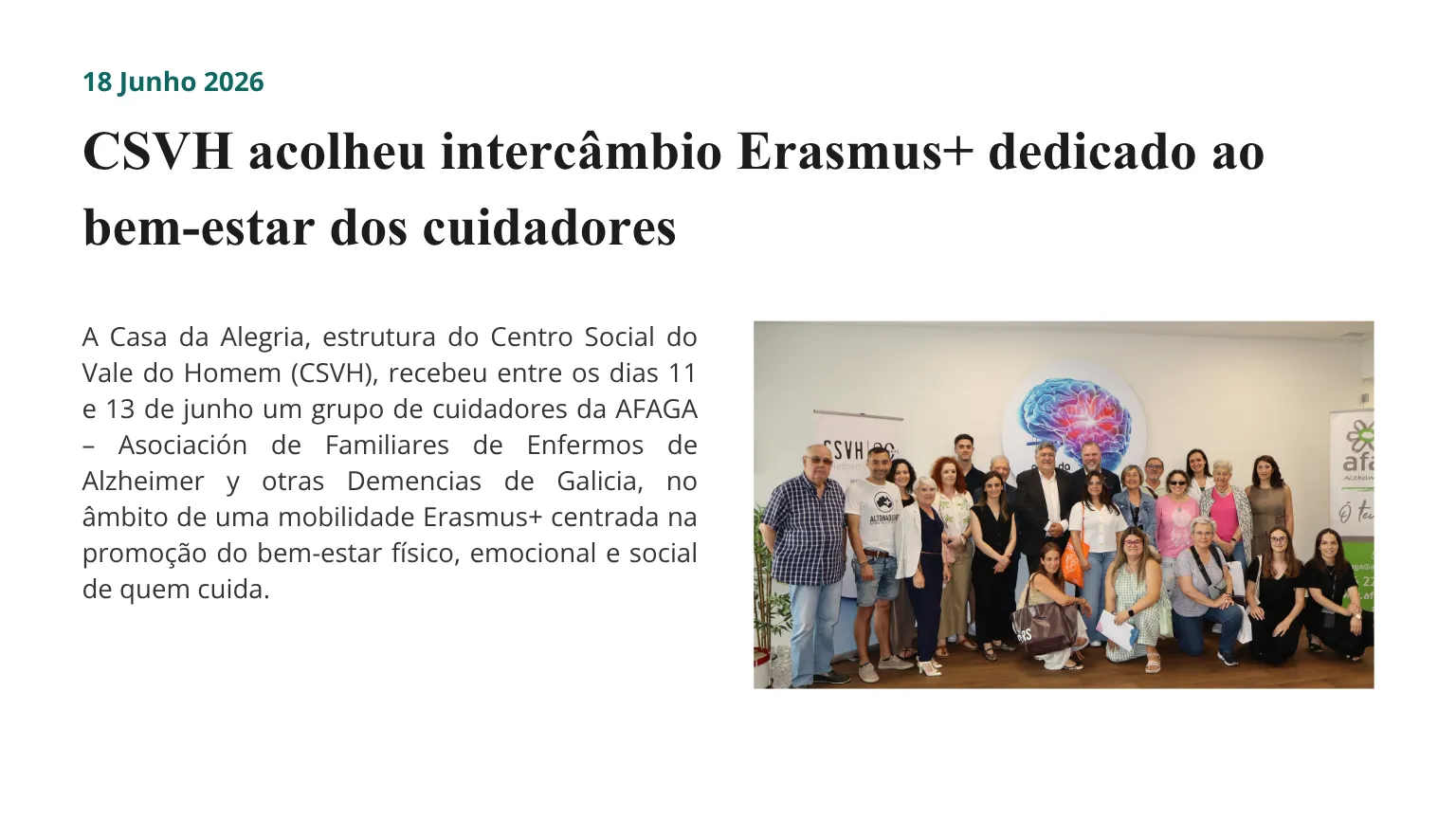 Noticia CSVH Erasmus + 2